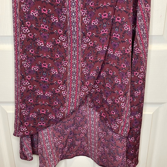 Blue Rain Floral Wrap Skirt - Picture 4 of 9